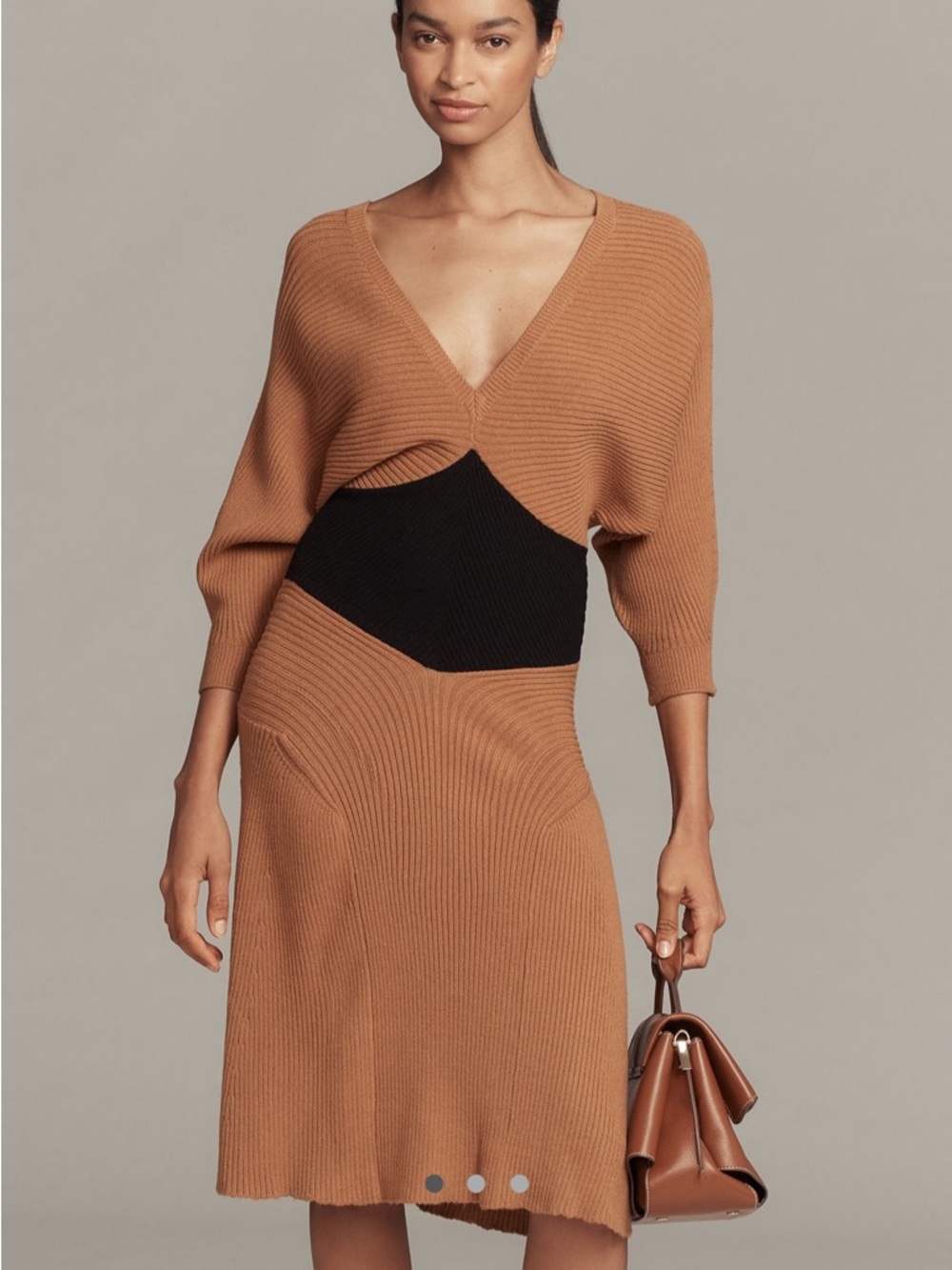 NWT Anthropologie Smocked Waist Ribbed Sweater Dress